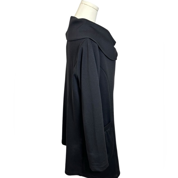 COMFY USA Black Tunic Jacket Boxy  Full Zip Artsy Lagenlook Size M - Picture 4 of 11